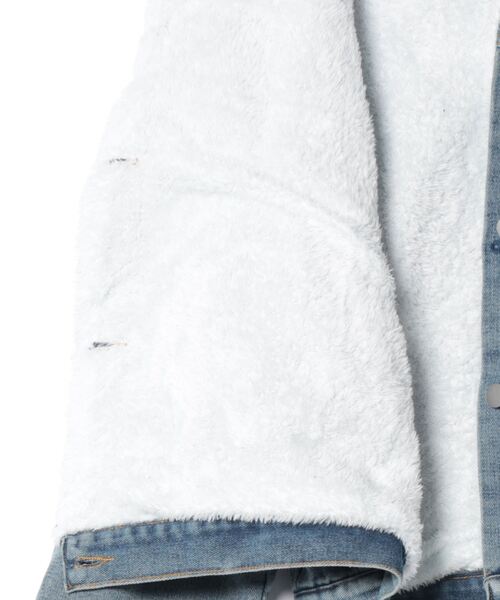 BLANC FICELLE(ブランフィセル)の「裏ファー デニムGジャン(デニムジャケット・レディース・ブラック/インディゴブルー・S/M/L)」の4枚目の写真