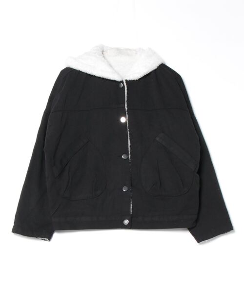 BLANC FICELLE(ブランフィセル)の「裏ファー デニムGジャン(デニムジャケット・レディース・ブラック/インディゴブルー・S/M/L)」の10枚目の写真