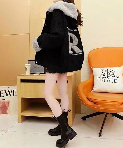 BLANC FICELLE(ブランフィセル)の「裏ファー デニムGジャン(デニムジャケット・レディース・ブラック/インディゴブルー・S/M/L)」の6枚目の写真