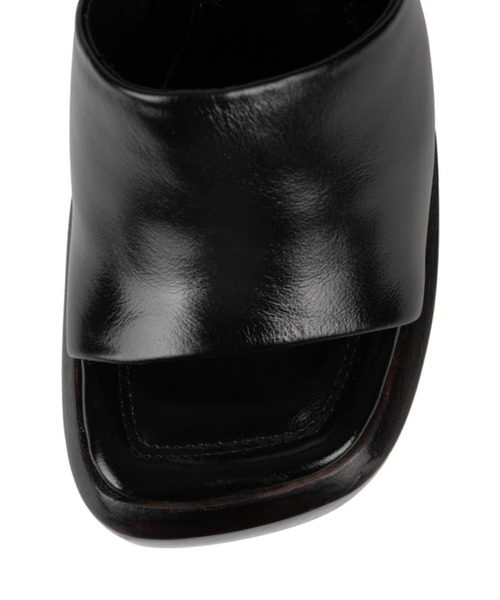 Jeffrey Campbell エナメル×スエードコンビ 厚底サンダル 黒