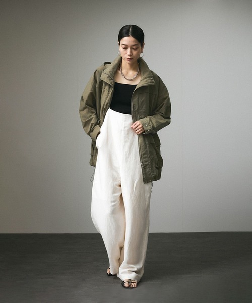 SALON adam et rope'（サロン アダム エ ロペ）の「［撥水］2WAYガーデナーズナイロンブルゾン / マウンテンパーカー（ブルゾン・レディース・ベージュ/グリーン系その他3/オリーブ・FREE）」の16枚目の写真