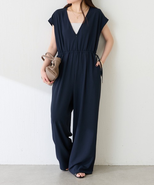 COLLAGE GALLARDAGALANTE（コラージュガリャルダガランテ）の「ジャージーサロペット/WEB限定（つなぎ/オールインワン・レディース・カーキ/ブラック/ネイビー・FREE）」の3枚目の写真