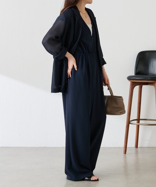 COLLAGE GALLARDAGALANTE（コラージュガリャルダガランテ）の「ジャージーサロペット/WEB限定（つなぎ/オールインワン・レディース・カーキ/ブラック/ネイビー・FREE）」の20枚目の写真