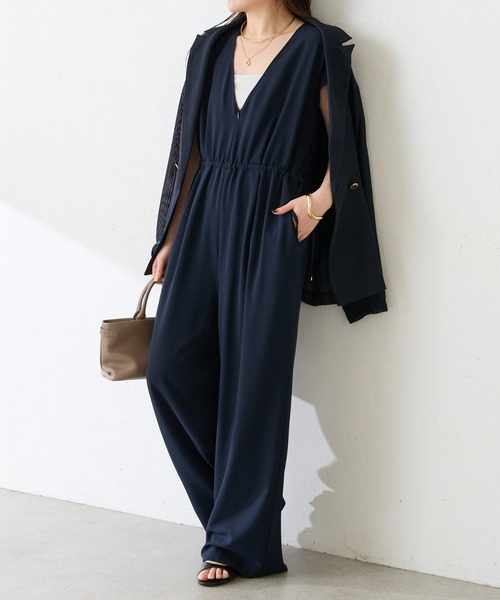 COLLAGE GALLARDAGALANTE（コラージュガリャルダガランテ）の「ジャージーサロペット/WEB限定（つなぎ/オールインワン・レディース・カーキ/ブラック/ネイビー・FREE）」の22枚目の写真