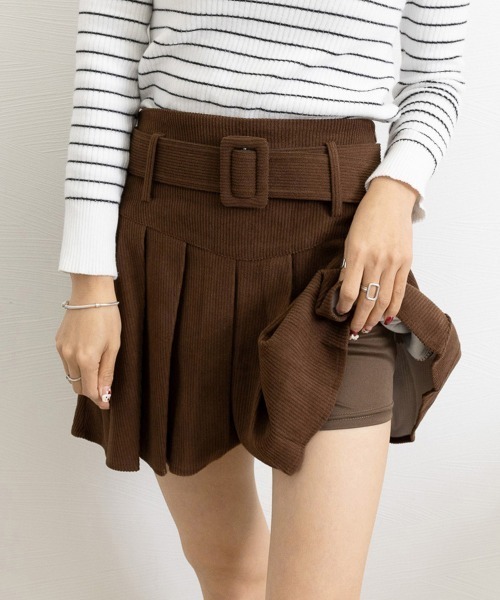 Miniministore（ミニミニストア）の「プリーツスカートコーデュロイミニスカート（スカート・レディース・ダークベージュ/ブラウン/アイボリー/ブラック・M/S/L）」の22枚目の写真