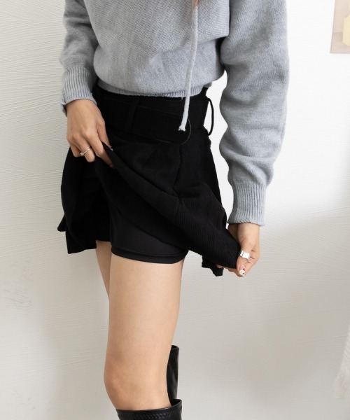 Miniministore（ミニミニストア）の「プリーツスカートコーデュロイミニスカート（スカート・レディース・ダークベージュ/ブラウン/アイボリー/ブラック・M/S/L）」の16枚目の写真