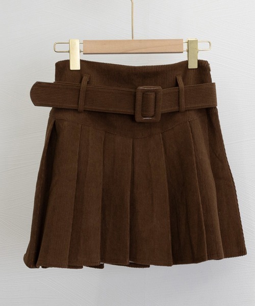 Miniministore（ミニミニストア）の「プリーツスカートコーデュロイミニスカート（スカート・レディース・ダークベージュ/ブラウン/アイボリー/ブラック・M/S/L）」の11枚目の写真