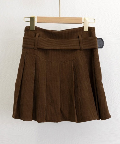 Miniministore（ミニミニストア）の「プリーツスカートコーデュロイミニスカート（スカート・レディース・ダークベージュ/ブラウン/アイボリー/ブラック・M/S/L）」の10枚目の写真