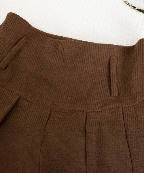 Miniministore（ミニミニストア）の「プリーツスカートコーデュロイミニスカート（スカート・レディース・ダークベージュ/ブラウン/アイボリー/ブラック・M/S/L）」の6枚目の写真