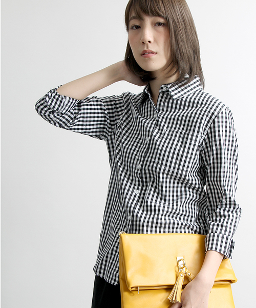 WEGO（ウィゴー）の「WEGO/ベーシックポプリンシャツ（シャツ/ブラウス・レディース・レッド系その他/ホワイト/ホワイト系その他/ブラック系その他・FREE）」の4枚目の写真