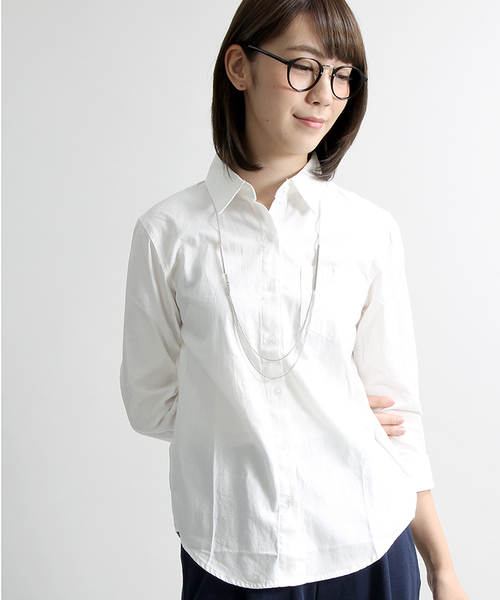 WEGO（ウィゴー）の「WEGO/ベーシックポプリンシャツ（シャツ/ブラウス・レディース・レッド系その他/ホワイト/ホワイト系その他/ブラック系その他・FREE）」の2枚目の写真