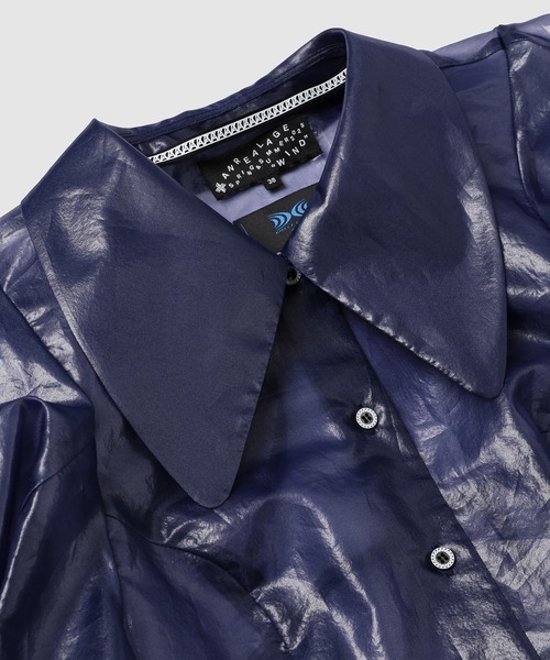 ANREALAGE(アンリアレイジ)の「WINDPROOF ORGANDY BLOUSE(シャツ/ブラウス・レディース・ネイビー/ベージュ・40/38/36)」の4枚目の写真