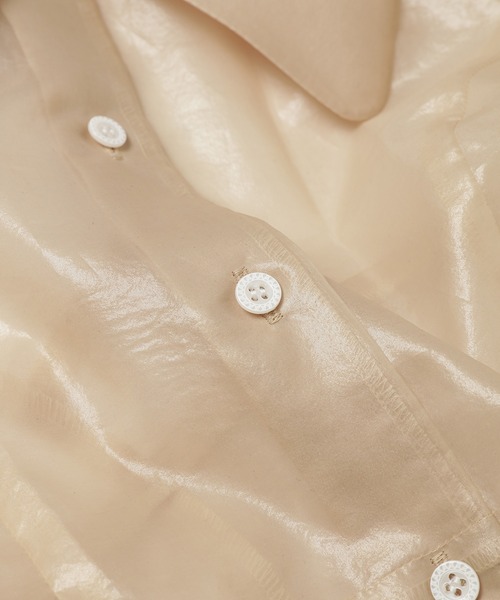 ANREALAGE(アンリアレイジ)の「WINDPROOF ORGANDY BLOUSE(シャツ/ブラウス・レディース・ネイビー/ベージュ・40/38/36)」の11枚目の写真