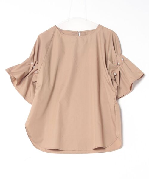 INTERPLANET（インタープラネット）の「ＴＣブロード袖パールデザインブラウス（シャツ/ブラウス・レディース・オフホワイト/ベージュ/ブラック・FREE）」の19枚目の写真