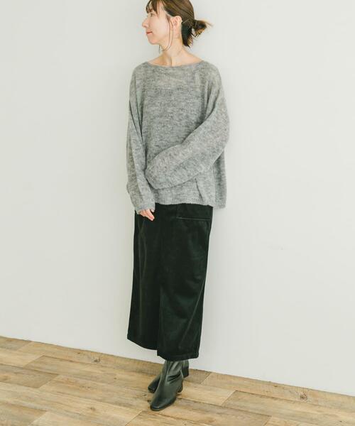 ITEMS URBANRESEARCH（アイテムズ アーバンリサーチ）の「モヘアタッチシアーニットプルオーバー（ニット/セーター・レディース・グレー/オフホワイト/ブラウン系その他/オレンジ・FREE）」の11枚目の写真