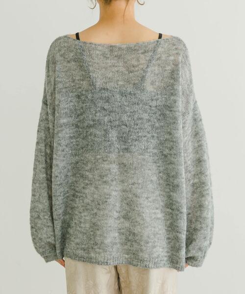 ITEMS URBANRESEARCH（アイテムズ アーバンリサーチ）の「モヘアタッチシアーニットプルオーバー（ニット/セーター・レディース・グレー/オフホワイト/ブラウン系その他/オレンジ・FREE）」の14枚目の写真