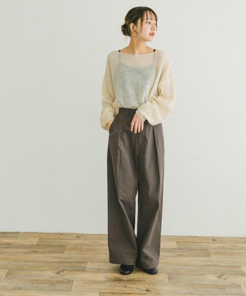 ITEMS URBANRESEARCH（アイテムズ アーバンリサーチ）の「モヘアタッチシアーニットプルオーバー（ニット/セーター・レディース・グレー/オフホワイト/ブラウン系その他/オレンジ・FREE）」の22枚目の写真