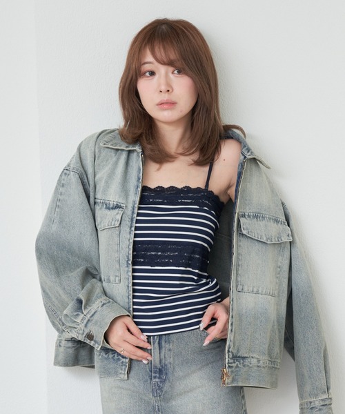 RAY CASSIN（レイカズン）の「カップ付きレースチューブトップ（チューブトップ・レディース・ネイビー/アイボリー/ブラック系その他2/ホワイト系その他2・FREE）」の4枚目の写真