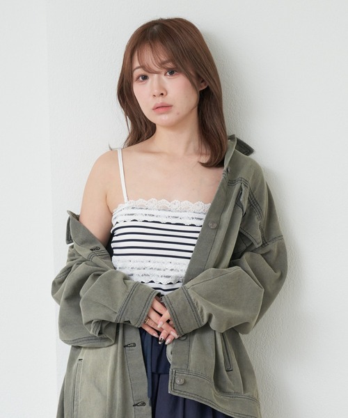 RAY CASSIN（レイカズン）の「カップ付きレースチューブトップ（チューブトップ・レディース・ネイビー/アイボリー/ブラック系その他2/ホワイト系その他2・FREE）」の3枚目の写真