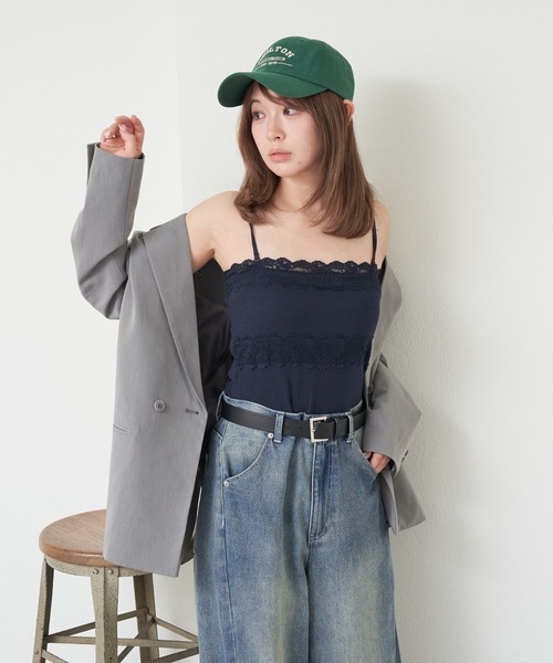 RAY CASSIN（レイカズン）の「カップ付きレースチューブトップ（チューブトップ・レディース・ネイビー/アイボリー/ブラック系その他2/ホワイト系その他2・FREE）」の20枚目の写真