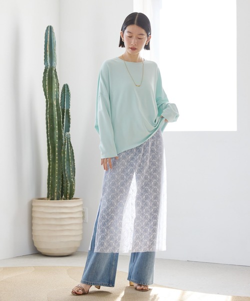 AMERICAN HOLIC(アメリカンホリック)の「ワイドデニム(デニムパンツ・レディース・ブルー系その他/ホワイト/ライトインディゴブルー・S/L/M)」の8枚目の写真