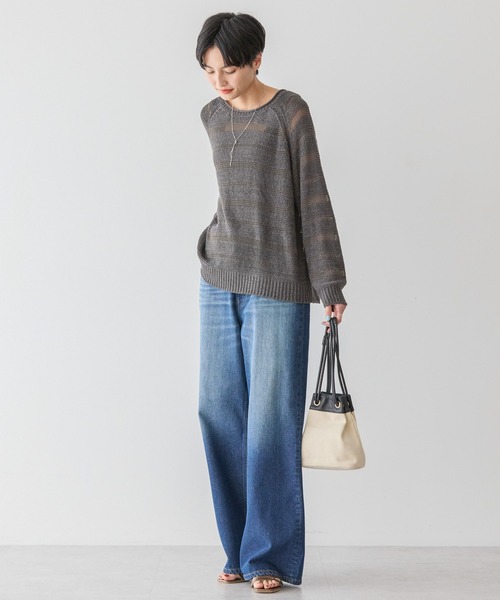 AMERICAN HOLIC(アメリカンホリック)の「ワイドデニム(デニムパンツ・レディース・ブルー系その他/ホワイト/ライトインディゴブルー・S/L/M)」の16枚目の写真