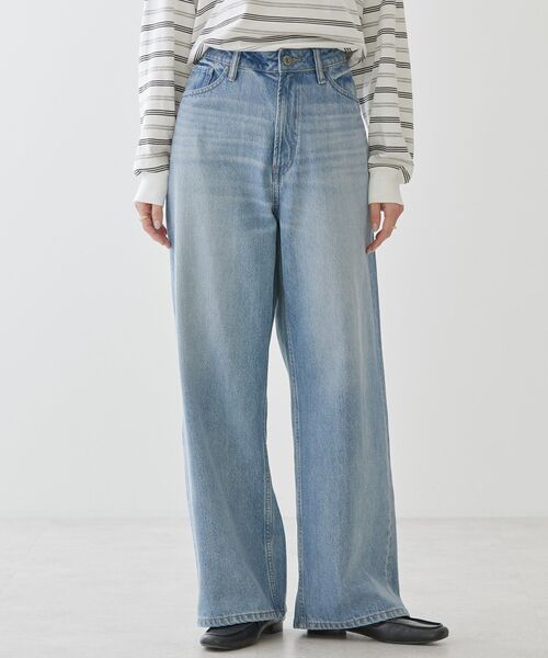 AMERICAN HOLIC(アメリカンホリック)の「ワイドデニム(デニムパンツ・レディース・ブルー系その他/ホワイト/ライトインディゴブルー・S/L/M)」の5枚目の写真