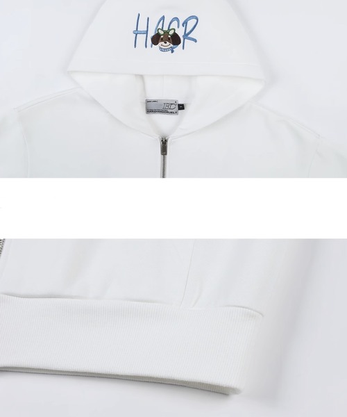 刺繍ジップアップパーカー オーバーサイズ ユニセックス HC25S1TP13