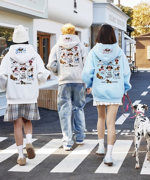 刺繍ジップアップパーカー オーバーサイズ ユニセックス HC25S1TP13