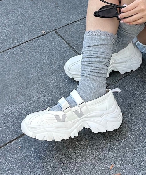 RAY CASSIN（レイカズン）の「厚底バレエスニーカー（スニーカー・レディース・ブラック/ホワイト系その他2・L/M/S）」の2枚目の写真