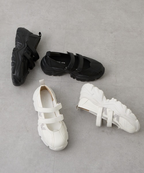 RAY CASSIN（レイカズン）の「厚底バレエスニーカー（スニーカー・レディース・ブラック/ホワイト系その他2・L/M/S）」の3枚目の写真