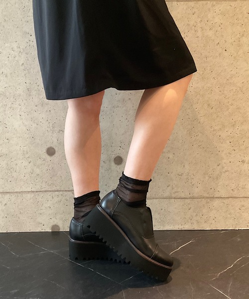 ALL BLACK（オールブラック）の「【本革/厚底/6.5cm】キャタピラーソールシューズ（ドレスシューズ・レディース・ブラック・39/38/37/36）」の7枚目の写真