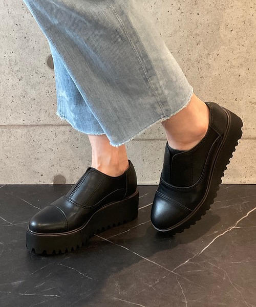 ALL BLACK（オールブラック）の「【本革/厚底/6.5cm】キャタピラーソールシューズ（ドレスシューズ・レディース・ブラック・39/38/37/36）」の12枚目の写真