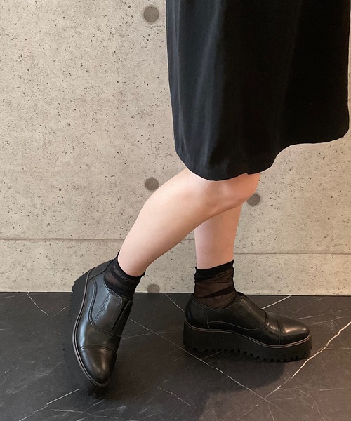 ALL BLACK（オールブラック）の「【本革/厚底/6.5cm】キャタピラーソールシューズ（ドレスシューズ・レディース・ブラック・39/38/37/36）」の10枚目の写真