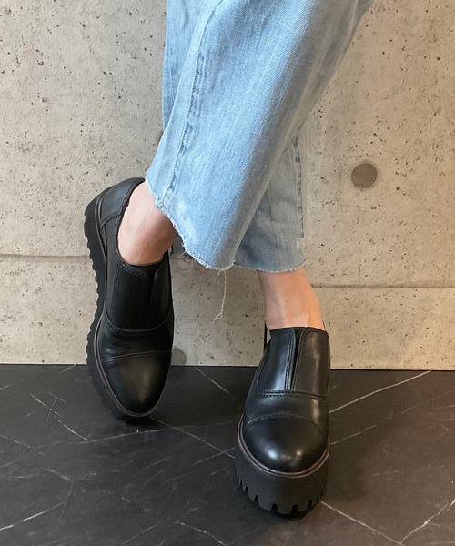 ALL BLACK（オールブラック）の「【本革/厚底/6.5cm】キャタピラーソールシューズ（ドレスシューズ・レディース・ブラック・39/38/37/36）」の13枚目の写真