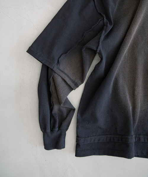 JOURNAL STANDARD（ジャーナルスタンダード）の「フェイクレイヤード ダメージ L/S Tシャツ（Tシャツ/カットソー・メンズ・ベージュ/ブラック/ブラウン・LARGE/MEDIUM）」の8枚目の写真