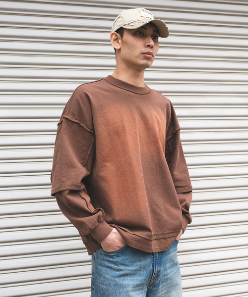 JOURNAL STANDARD（ジャーナルスタンダード）の「フェイクレイヤード ダメージ L/S Tシャツ（Tシャツ/カットソー・メンズ・ベージュ/ブラック/ブラウン・LARGE/MEDIUM）」の19枚目の写真