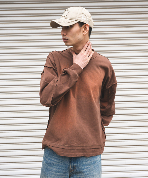 JOURNAL STANDARD（ジャーナルスタンダード）の「フェイクレイヤード ダメージ L/S Tシャツ（Tシャツ/カットソー・メンズ・ベージュ/ブラック/ブラウン・LARGE/MEDIUM）」の20枚目の写真