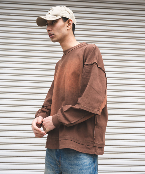 JOURNAL STANDARD（ジャーナルスタンダード）の「フェイクレイヤード ダメージ L/S Tシャツ（Tシャツ/カットソー・メンズ・ベージュ/ブラック/ブラウン・LARGE/MEDIUM）」の21枚目の写真