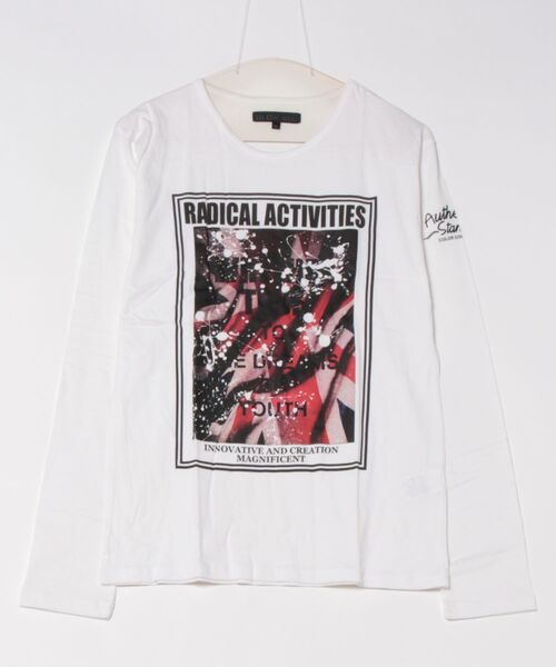 in the attic(インジアティック)の「/in the attic/ヴィンテージプリントクルーネックL/S-T(Tシャツ/カットソー・メンズ・ブラック/ホワイト・X-LARGE/LARGE)」の2枚目の写真