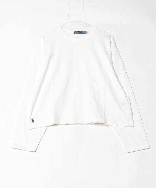 ポロ ラルフ ローレン POLO RALPH LAUREN クロップド コットン ジャージー ロングスリーブ Tシャツ （100ホワイト） ポロ ラルフ ローレン POLO RALPH LAUREN クロップド コットン