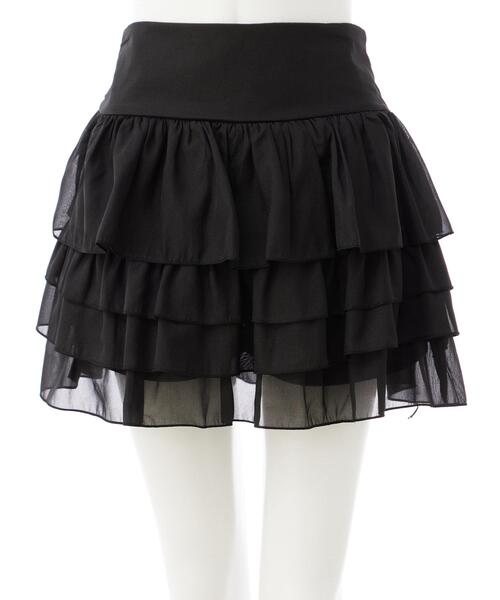 INGNI（イング）の「シアーフリルミニスカパン（スカート・レディース・ブラック/オフホワイト・FREE）」の22枚目の写真