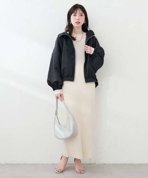 natural couture（ナチュラルクチュール）の「Web限定 /【プチナチュ】スリット入り細リブニットタイトスカート（スカート・レディース・ブラック/グレー/アイボリー・SMALL/MEDIUM/LARGE）」の16枚目の写真