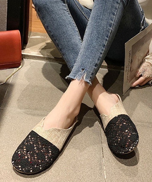 SallyLunn（サリーラン）の「【軽やかな履き心地】ぺたんこミュールサンダル（サンダル・レディース・ブラック/ベージュ・23/24/22.5/23.5）」の6枚目の写真