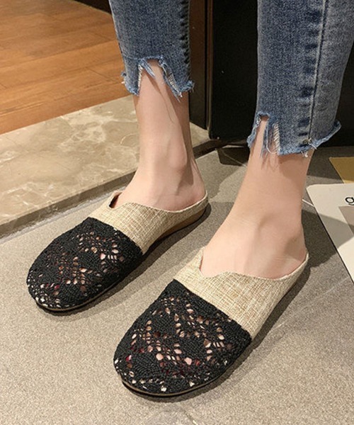 SallyLunn（サリーラン）の「【軽やかな履き心地】ぺたんこミュールサンダル（サンダル・レディース・ブラック/ベージュ・23/24/22.5/23.5）」の7枚目の写真