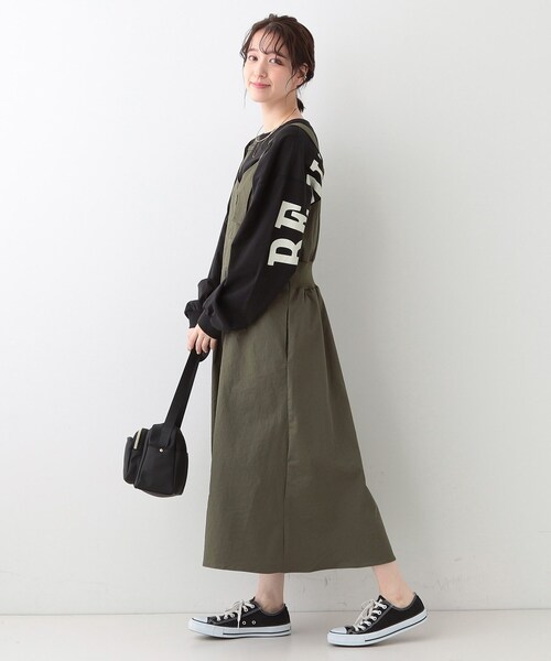 Cutie Blonde（キューティーブロンド）の「【S-LL】ロングシーズン着られる フロントZIPジャンスカ（ワンピース・レディース・ブラック/カーキ・01/02/03/04）」の8枚目の写真