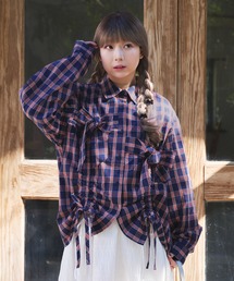 kutir | 【kutir 7th anniversary】アソートチェックドロストリボンシャツ(シャツ/ブラウス)