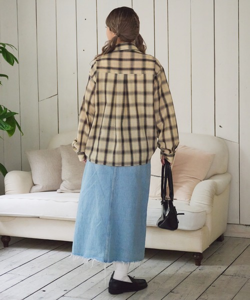 kutir（クティール）の「【kutir 7th anniversary】アソートチェックドロストリボンシャツ（シャツ/ブラウス・レディース・ボルドー/ネイビー/ベージュ・FREE）」の10枚目の写真