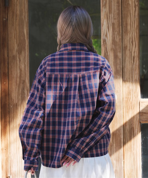 kutir（クティール）の「【kutir 7th anniversary】アソートチェックドロストリボンシャツ（シャツ/ブラウス・レディース・ボルドー/ネイビー/ベージュ・FREE）」の14枚目の写真