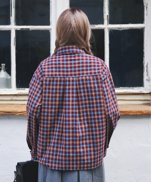 kutir（クティール）の「【kutir 7th anniversary】アソートチェックドロストリボンシャツ（シャツ/ブラウス・レディース・ボルドー/ネイビー/ベージュ・FREE）」の22枚目の写真